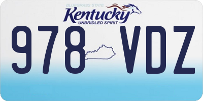 KY license plate 978VDZ