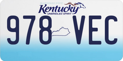 KY license plate 978VEC