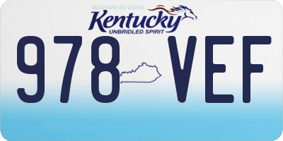 KY license plate 978VEF