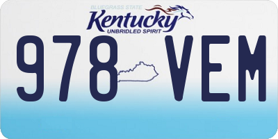 KY license plate 978VEM
