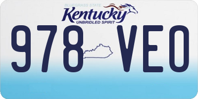 KY license plate 978VEO