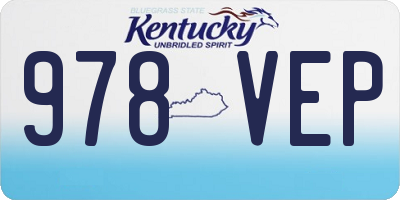 KY license plate 978VEP