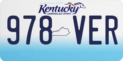 KY license plate 978VER