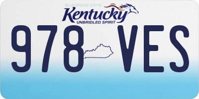 KY license plate 978VES