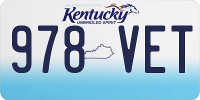 KY license plate 978VET