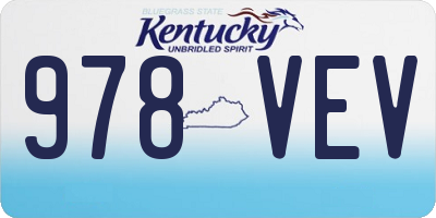 KY license plate 978VEV
