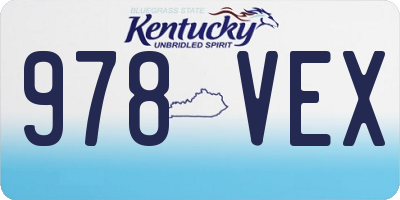 KY license plate 978VEX