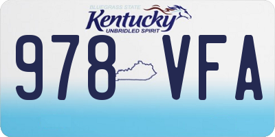 KY license plate 978VFA