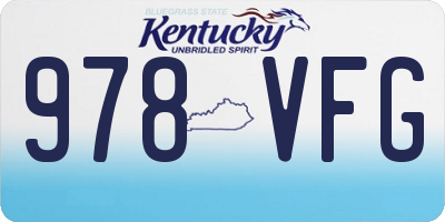 KY license plate 978VFG