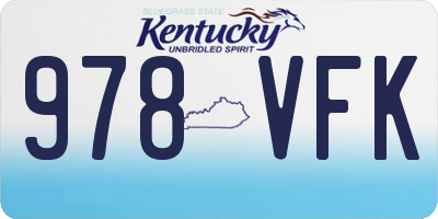 KY license plate 978VFK