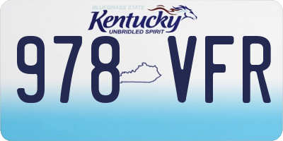 KY license plate 978VFR