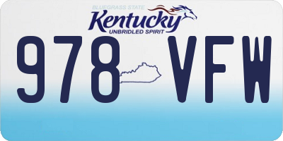 KY license plate 978VFW