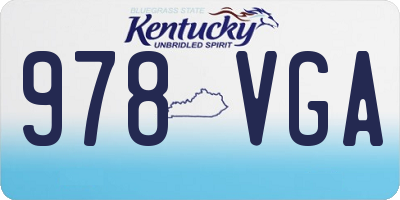 KY license plate 978VGA