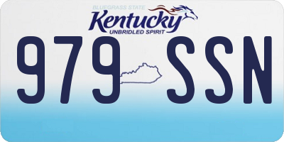KY license plate 979SSN
