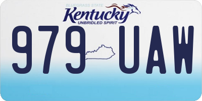 KY license plate 979UAW