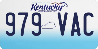 KY license plate 979VAC