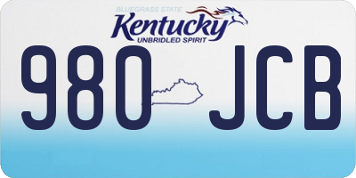 KY license plate 980JCB