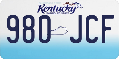 KY license plate 980JCF