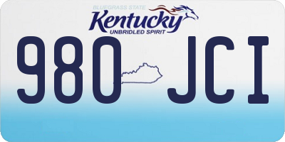 KY license plate 980JCI