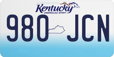 KY license plate 980JCN