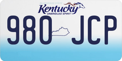 KY license plate 980JCP