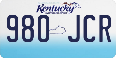 KY license plate 980JCR