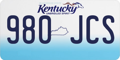 KY license plate 980JCS