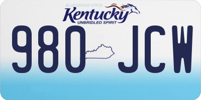 KY license plate 980JCW