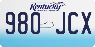 KY license plate 980JCX