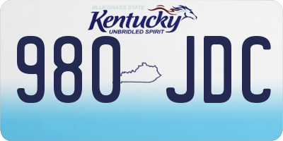 KY license plate 980JDC