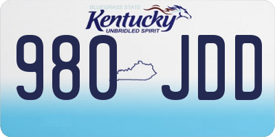 KY license plate 980JDD