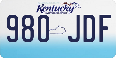 KY license plate 980JDF