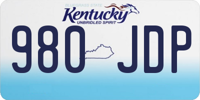 KY license plate 980JDP