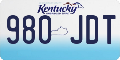 KY license plate 980JDT