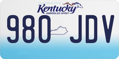 KY license plate 980JDV