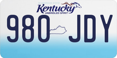 KY license plate 980JDY