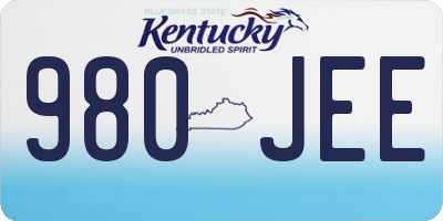 KY license plate 980JEE