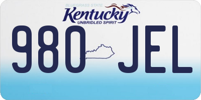 KY license plate 980JEL