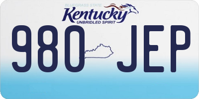 KY license plate 980JEP