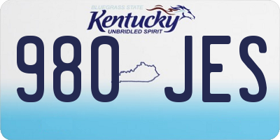 KY license plate 980JES