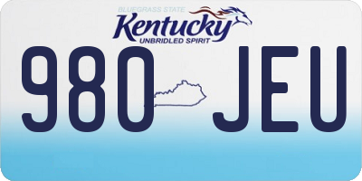 KY license plate 980JEU