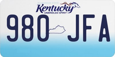 KY license plate 980JFA
