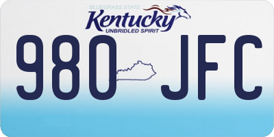 KY license plate 980JFC