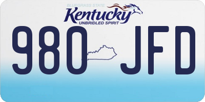 KY license plate 980JFD