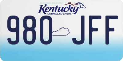 KY license plate 980JFF