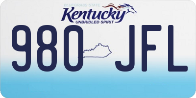 KY license plate 980JFL