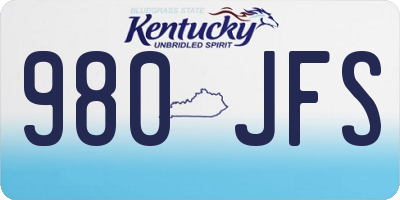 KY license plate 980JFS