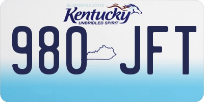 KY license plate 980JFT