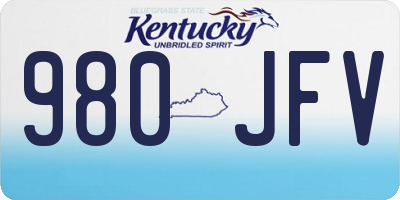 KY license plate 980JFV
