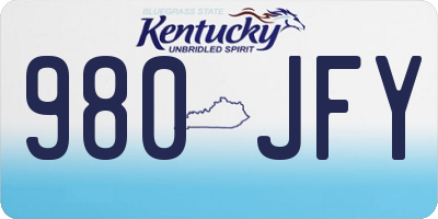 KY license plate 980JFY